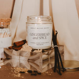 Gingerbread and Spice Soy Candle - Clear Jar - 9 oz White Cliff Studio Candles and Candle Accessories