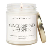 Gingerbread and Spice Soy Candle - Clear Jar - 9 oz White Cliff Studio Candles and Candle Accessories