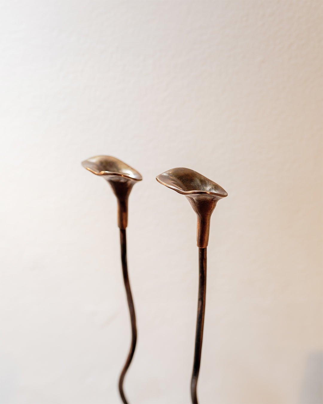 Handmade Iron Ferra Rose Candle Holders Set of 2 - Antique Bronze Taper White Cliff Studio Candles and Candle Accessories