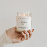Hello Fall Soy Candle - Clear Jar - 9 oz White Cliff Studio Candles and Candle Accessories