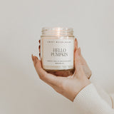 Hello Pumpkin Soy Candle - Clear Jar - 9 oz White Cliff Studio Candles and Candle Accessories