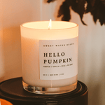 Hello Pumpkin Soy Candle - White Jar - 11 oz White Cliff Studio Candles and Candle Accessories