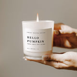 Hello Pumpkin Soy Candle - White Jar - 11 oz White Cliff Studio Candles and Candle Accessories