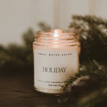 Holiday Soy Candle - Clear Jar - 9 oz White Cliff Studio Candles and Candle Accessories