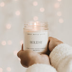 Holiday Soy Candle - Clear Jar - 9 oz White Cliff Studio Candles and Candle Accessories