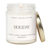 Holiday Soy Candle - Clear Jar - 9 oz White Cliff Studio Candles and Candle Accessories