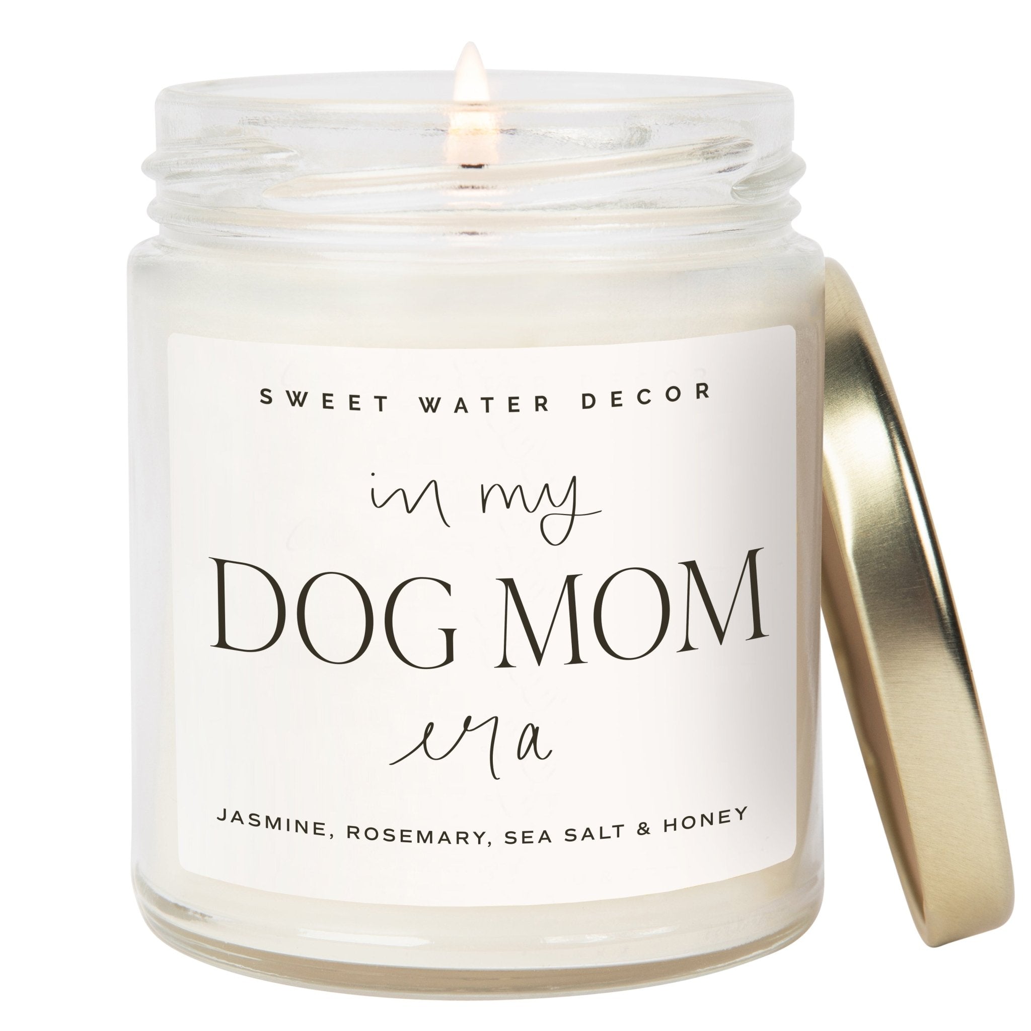 In My Dog Mom Era Soy Candle - Clear Jar - 9 oz White Cliff Studio Candles and Candle Accessories