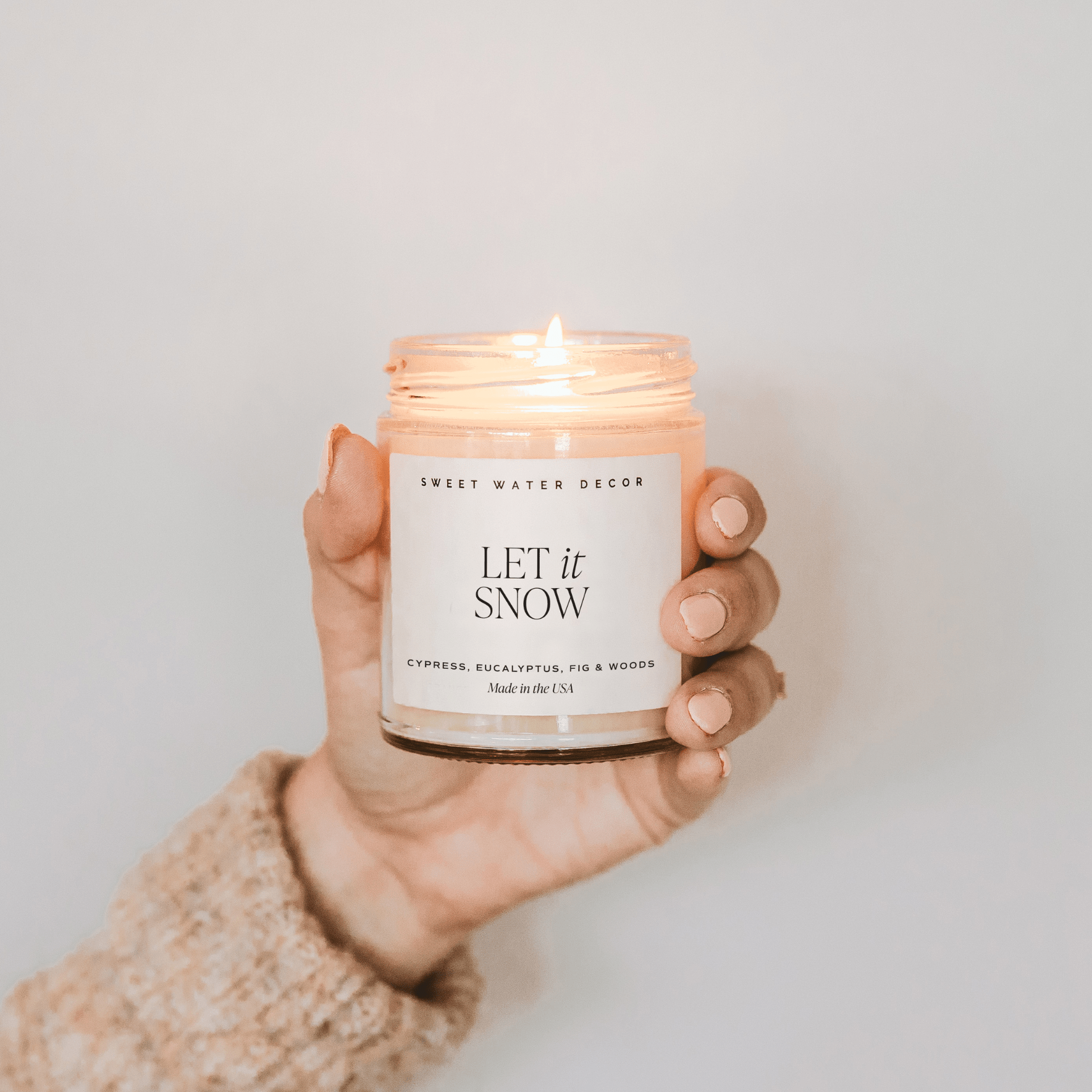 Let It Snow Soy Candle - Clear 9 oz Jar White Cliff Studio Candles and Candle Accessories