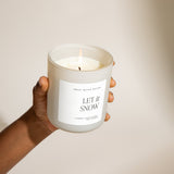 Let It Snow Soy Candle - Tan Matte Jar - 15 oz White Cliff Studio Candles and Candle Accessories