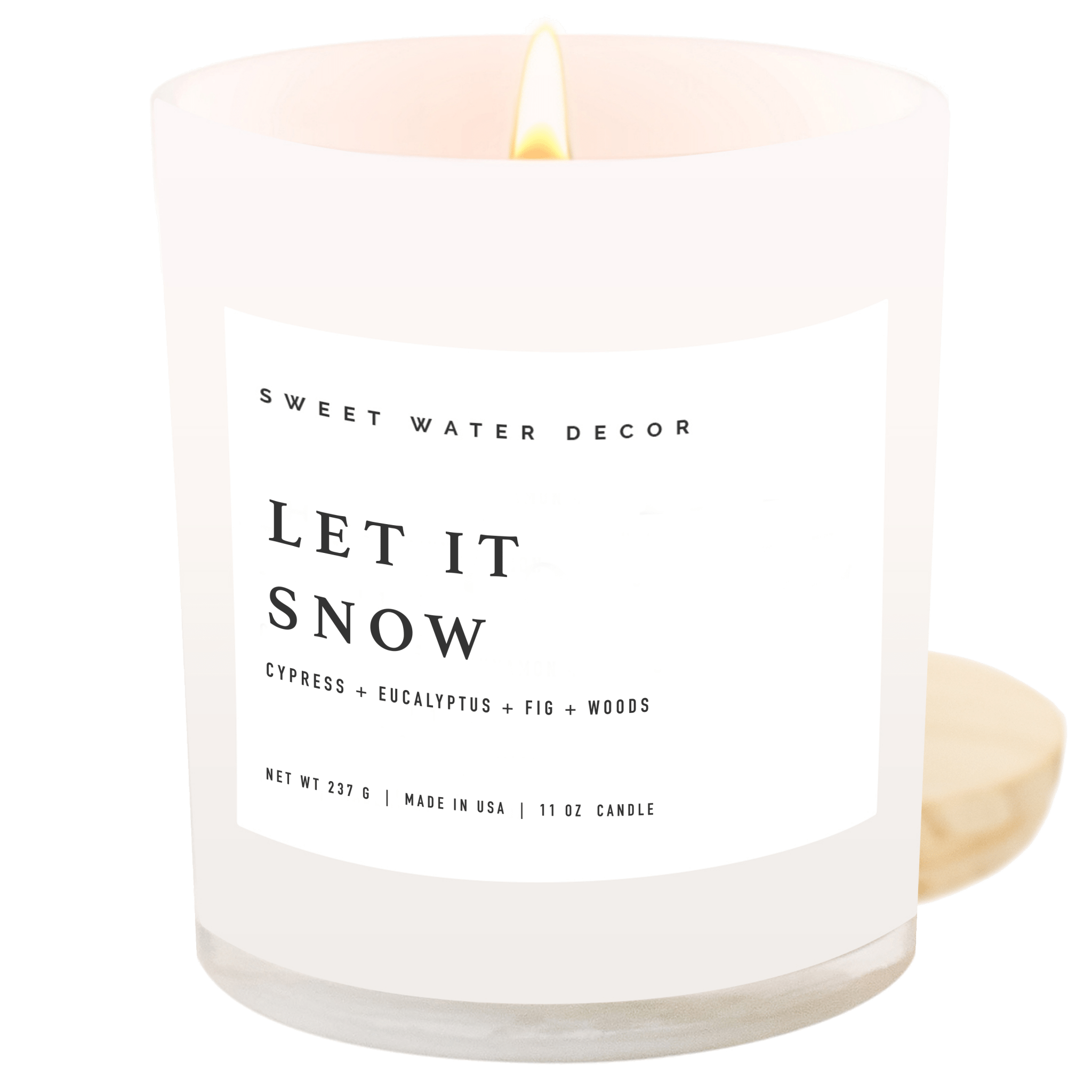 Let It Snow Soy Candle - White Jar - 11 oz White Cliff Studio Candles and Candle Accessories