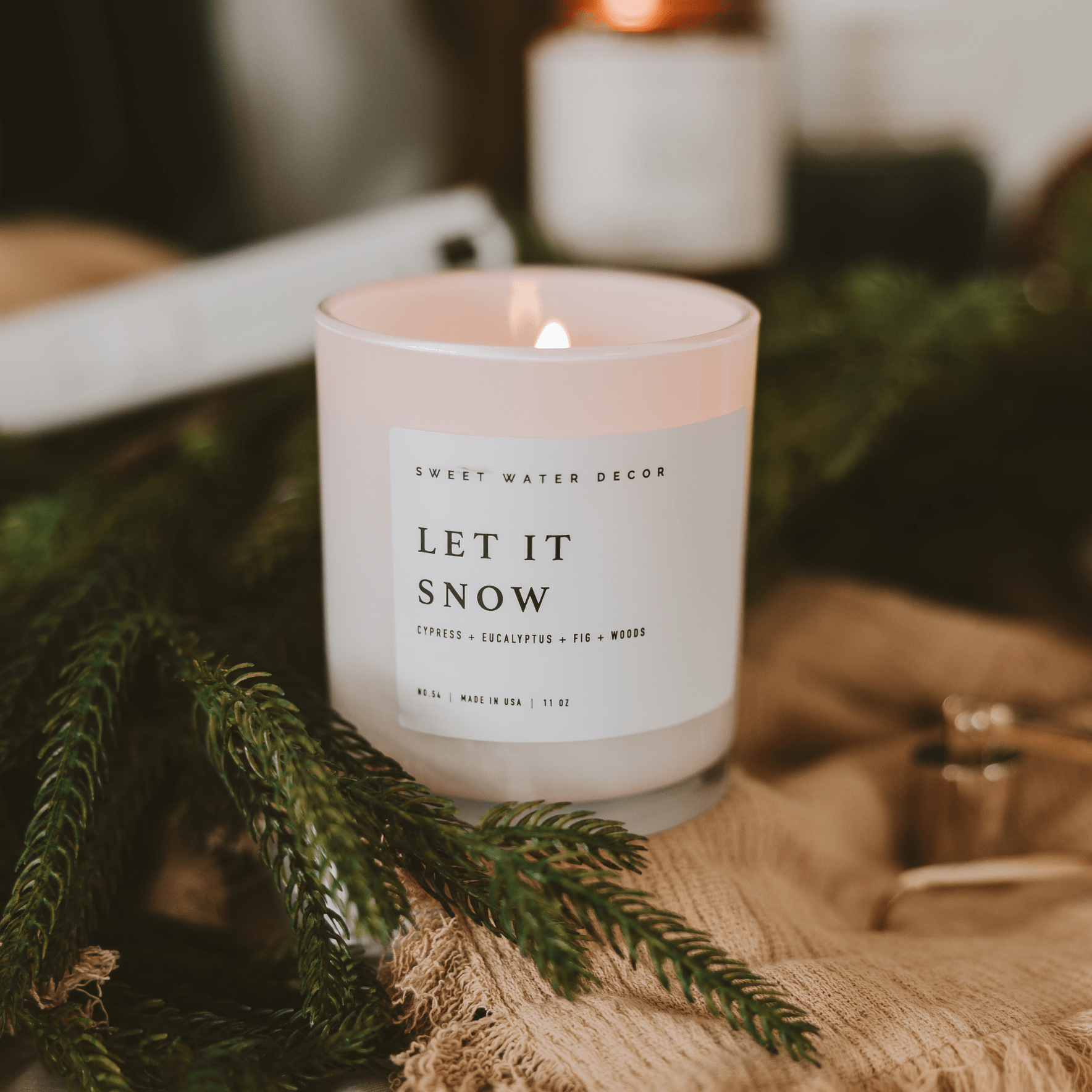 Let It Snow Soy Candle - White Jar - 11 oz White Cliff Studio Candles and Candle Accessories
