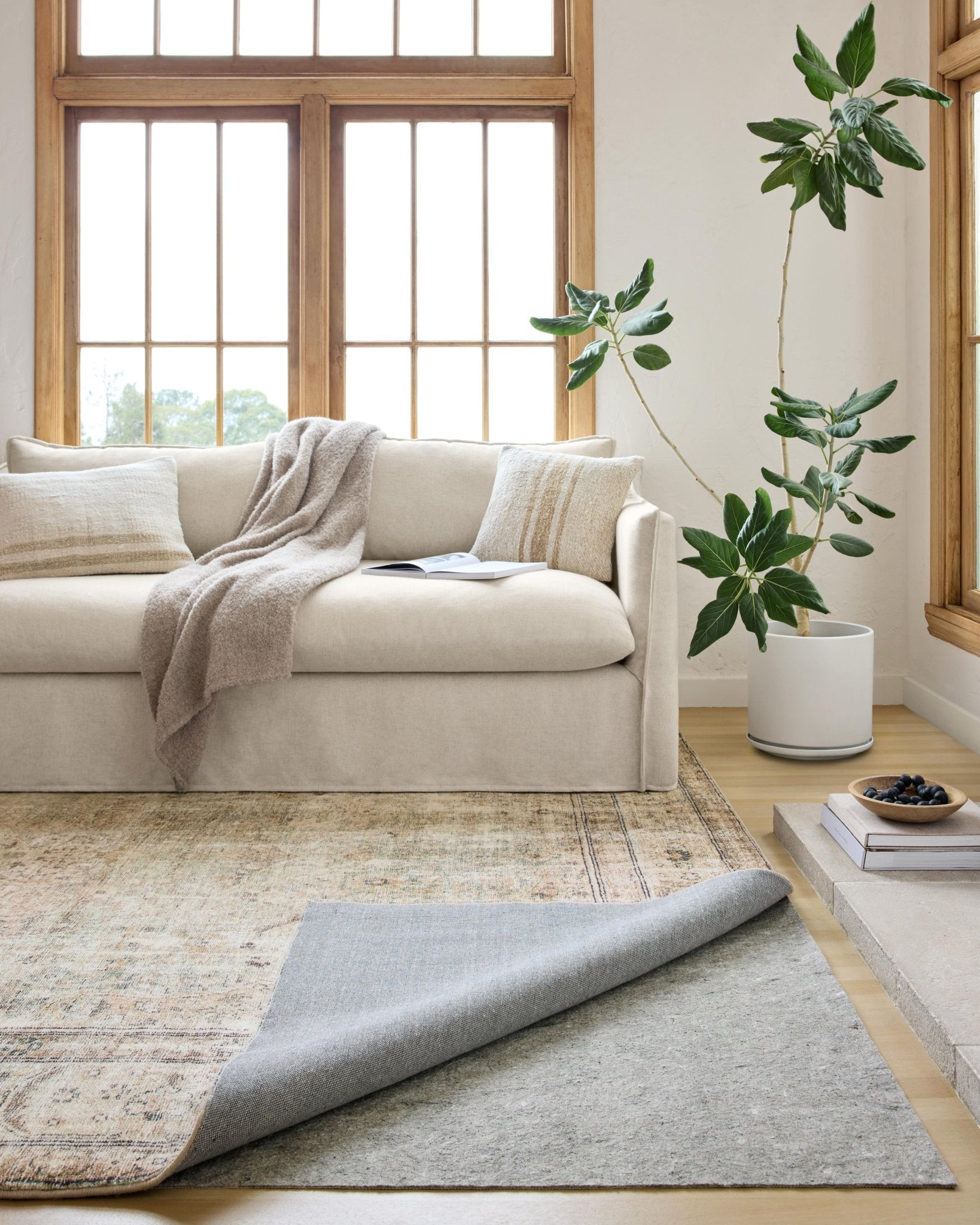 Gripping 3/8" Beige Rug Pad White Cliff Studio Rugs