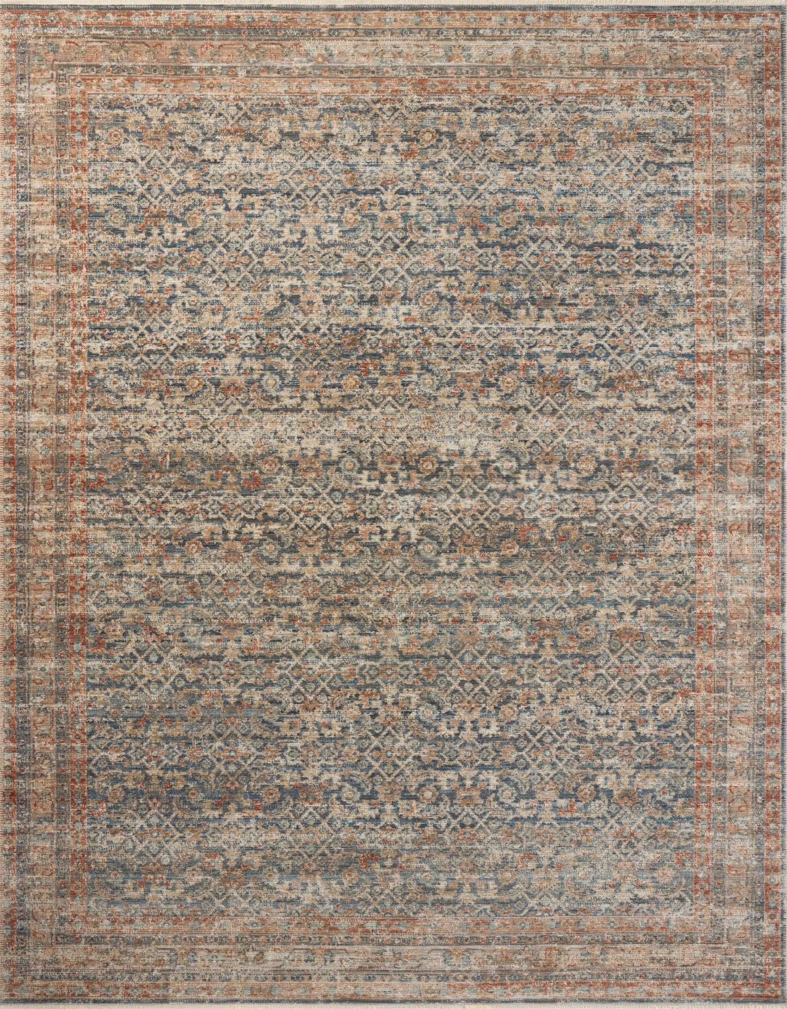 Loloi Heritage Blue / Rust Rug White Cliff Studio Rugs