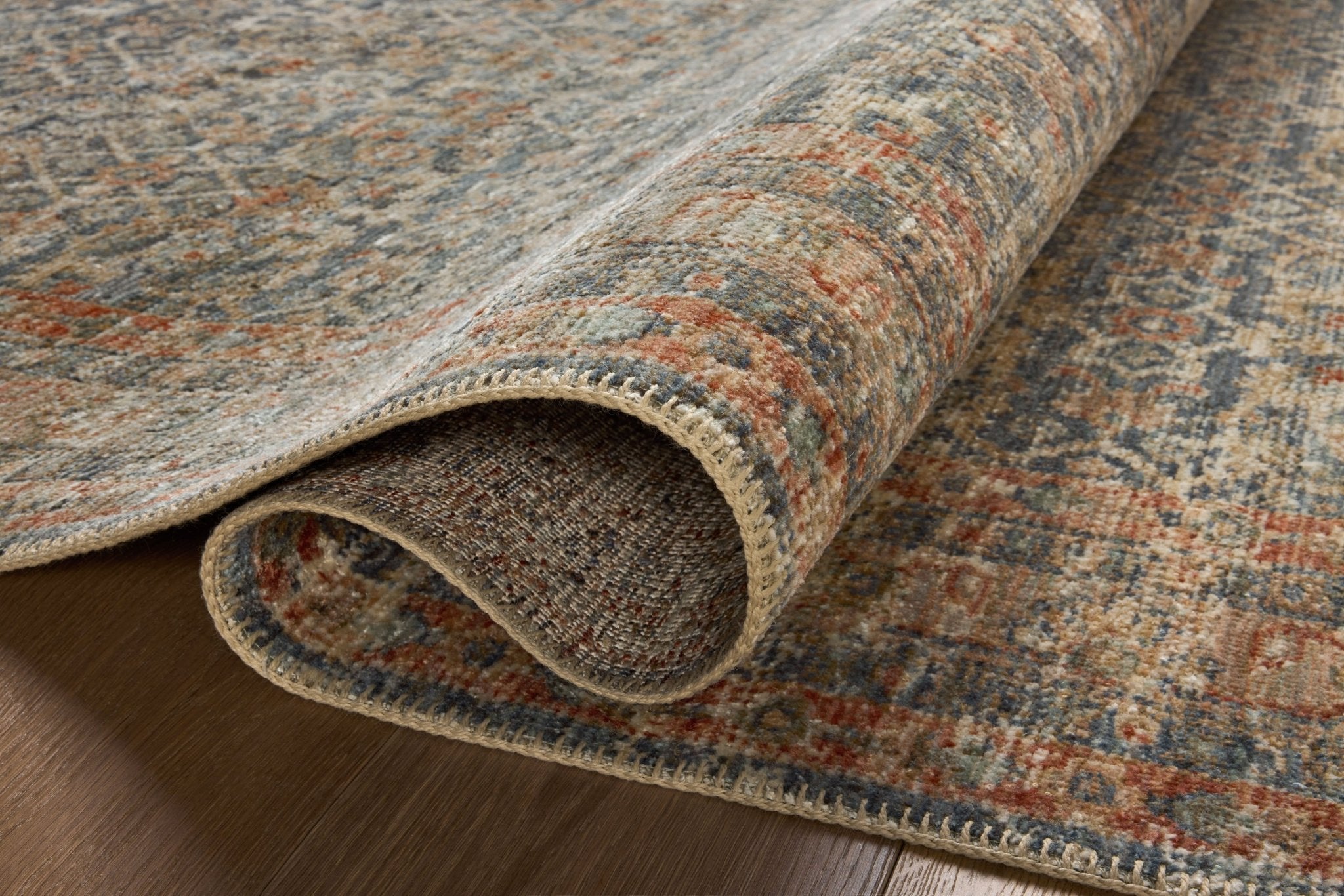 Loloi Heritage Blue / Rust Rug White Cliff Studio Rugs