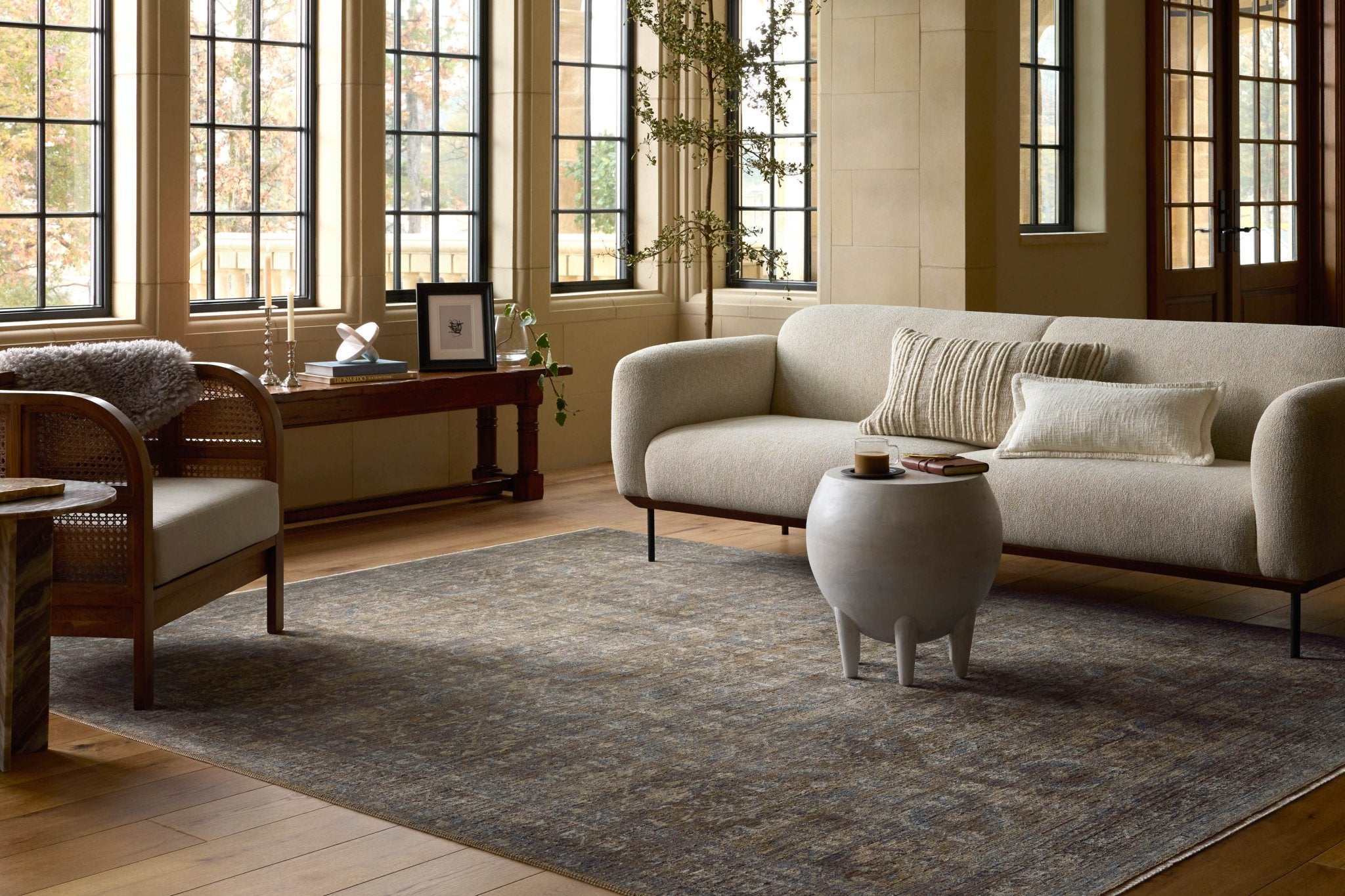 Loloi Heritage Lagoon / Tobacco Rug White Cliff Studio Rugs