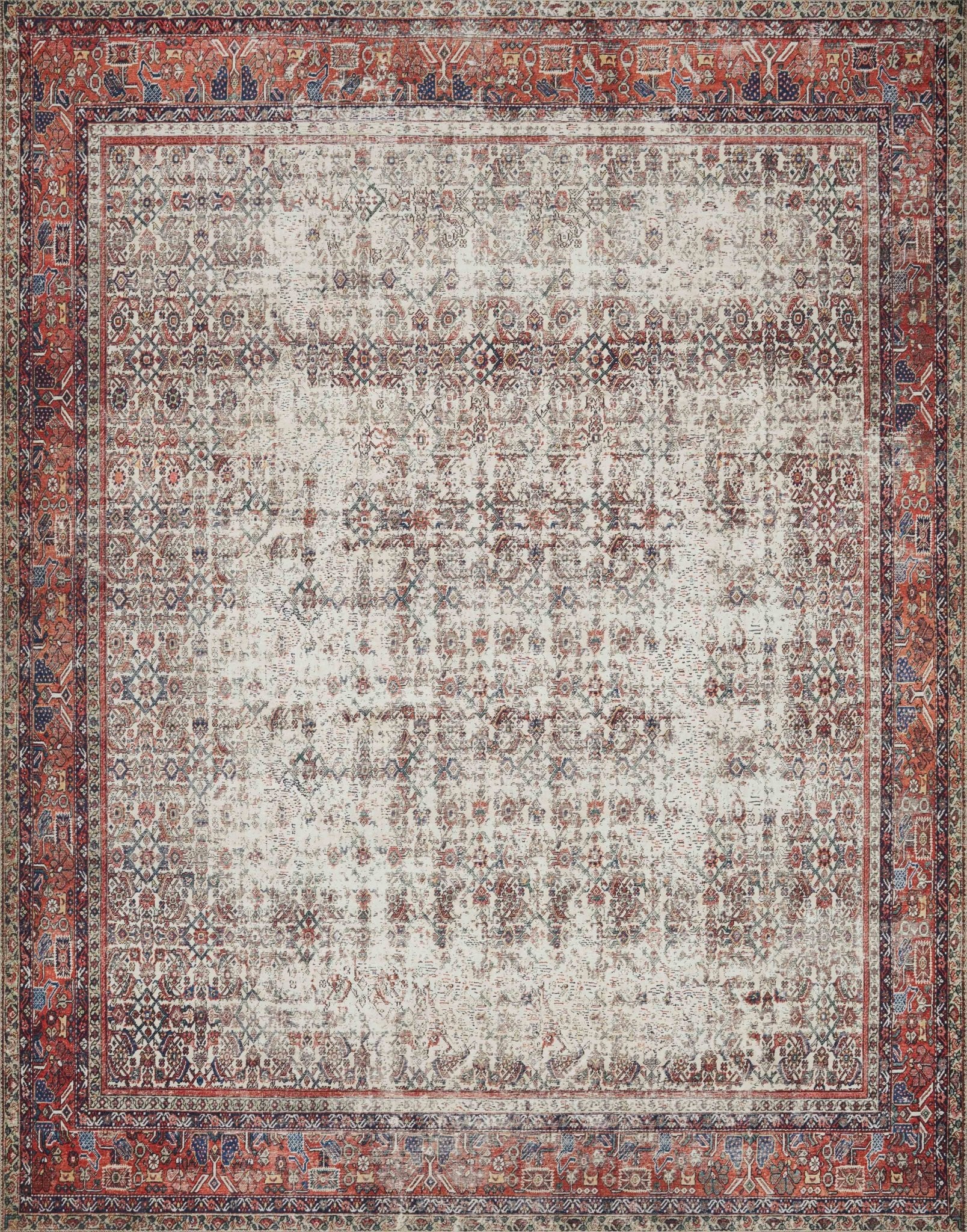 Loloi II Layla Ivory / Brick Rug