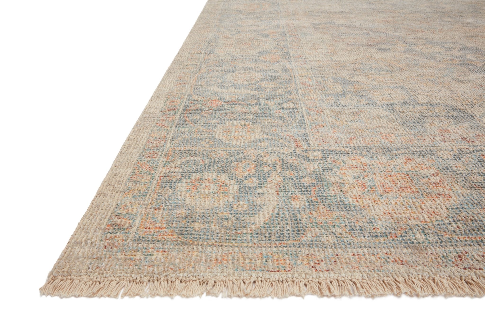 Loloi Priya Bone / Bluestone Rug White Cliff Studio Rugs