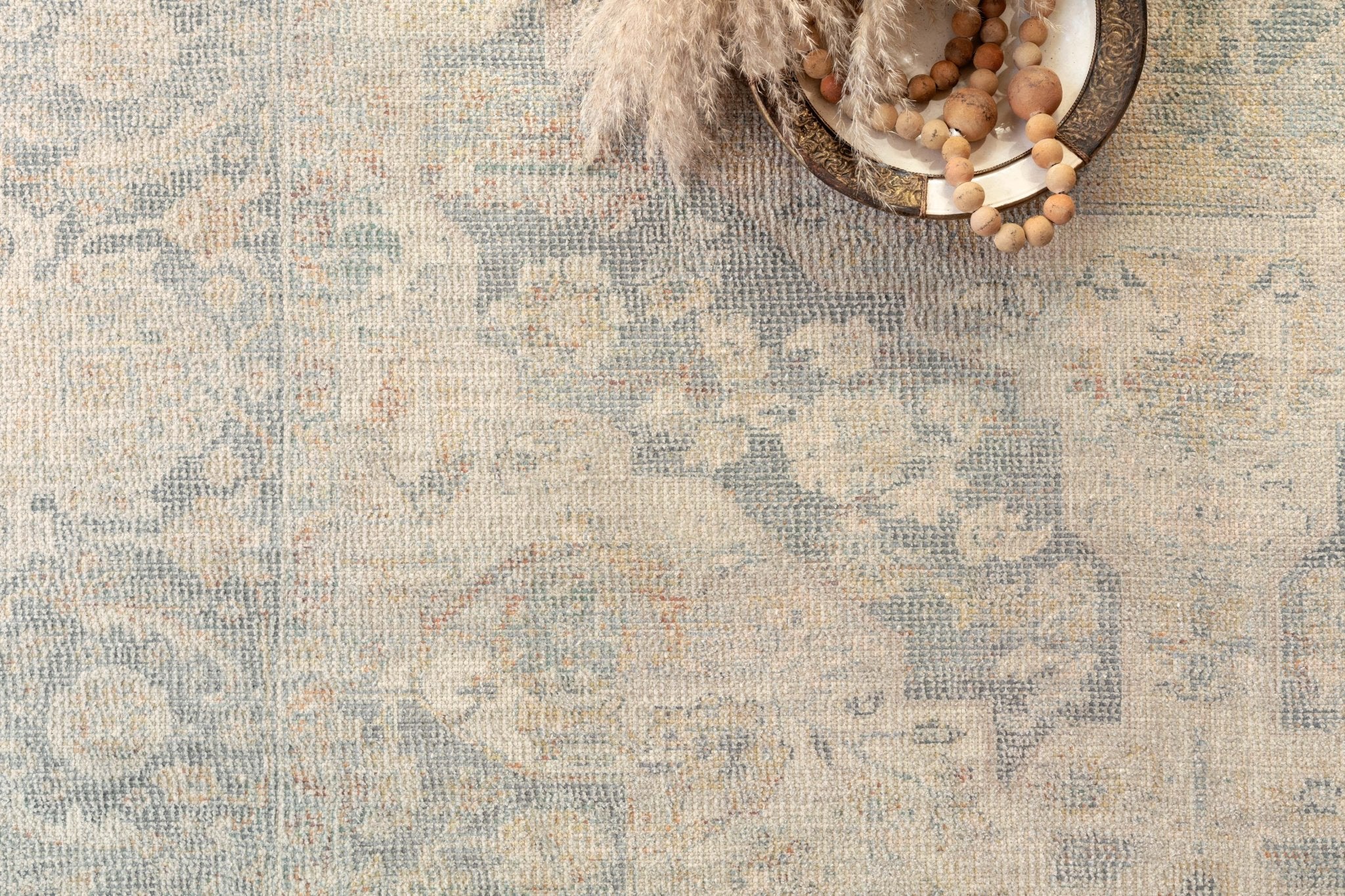 Loloi Priya Bone / Bluestone Rug White Cliff Studio Rugs