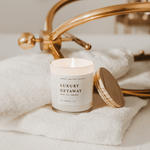 Luxury Getaway Soy Candle - White Jar - 11 oz White Cliff Studio Candles and Candle Accessories