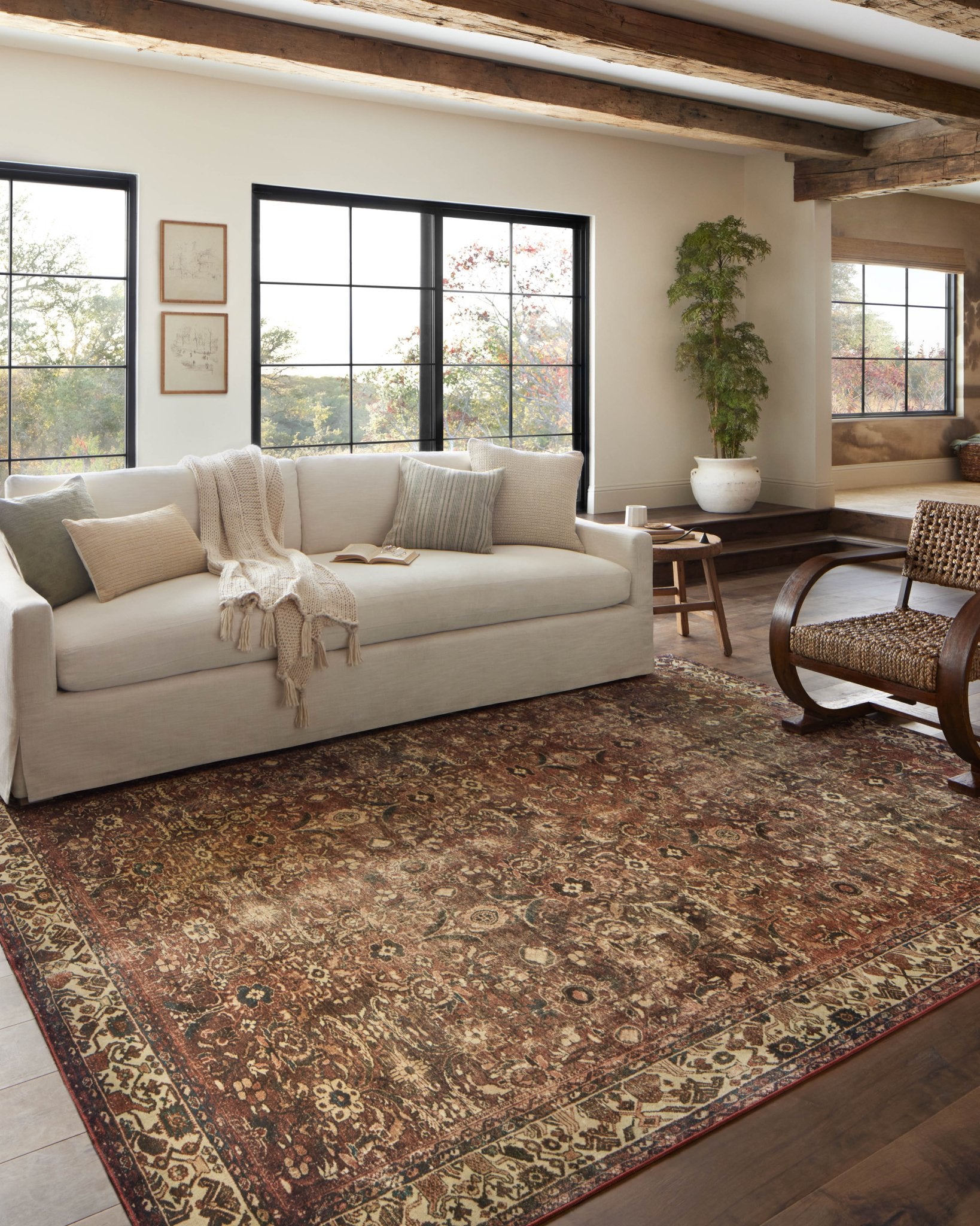 Magnolia Home by Joanna Gaines x Loloi Banks Brick / Ivory Rug