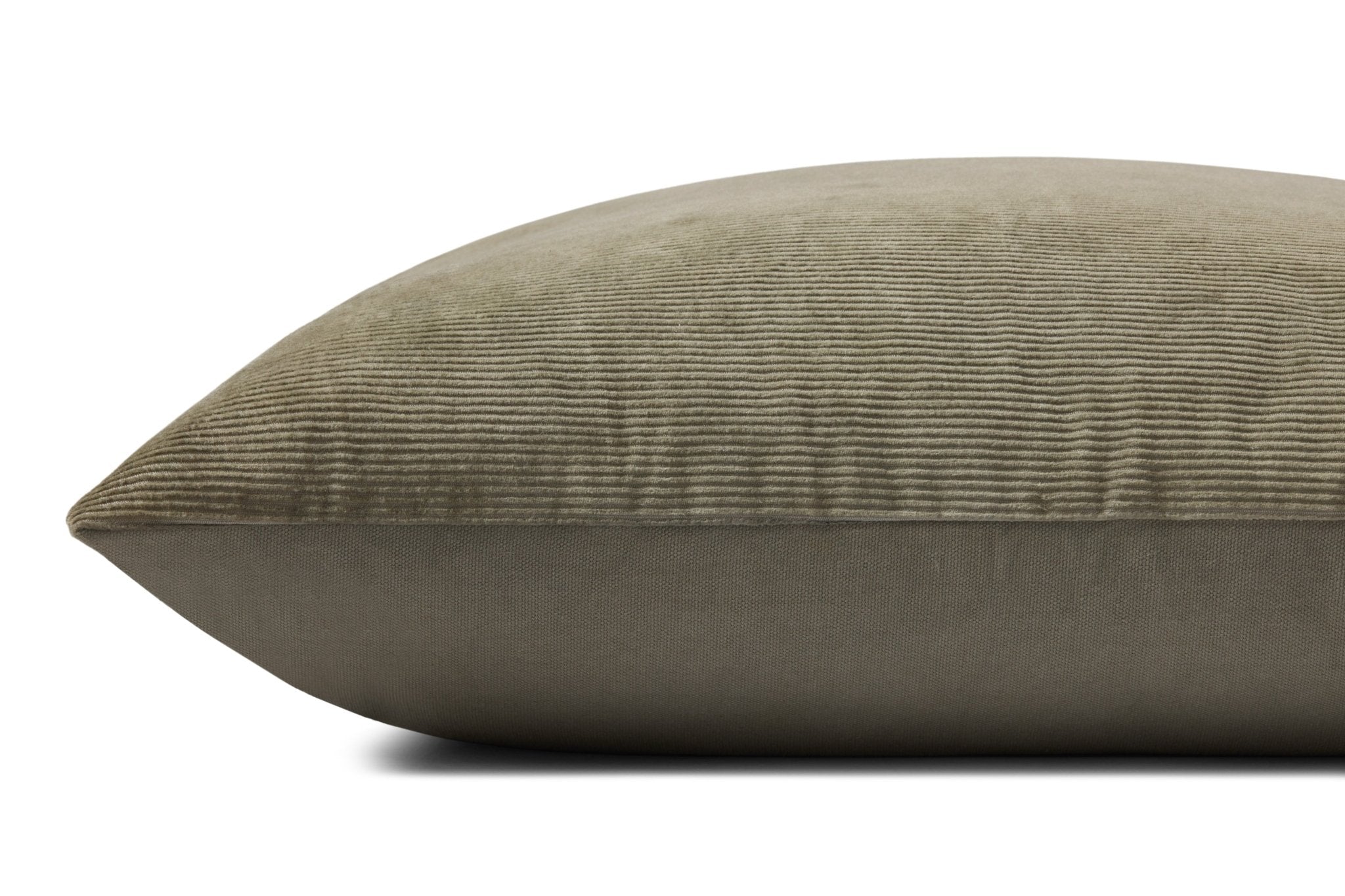 Magnolia Home by Joanna Gaines x Loloi Beatrice PMH0048 Olive 22'' x 22'' Cover Only Pillow White Cliff Studio Solid Pillows