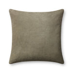 Magnolia Home by Joanna Gaines x Loloi Beatrice PMH0048 Olive 22'' x 22'' Cover Only Pillow White Cliff Studio Solid Pillows