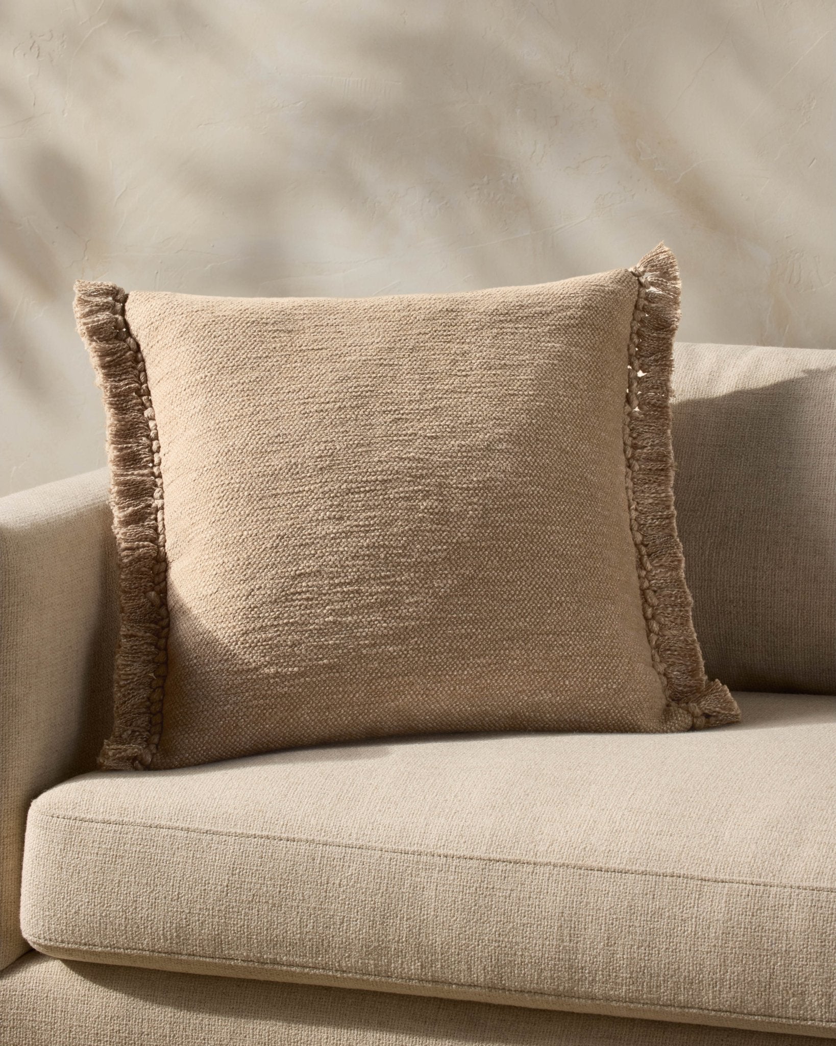 Magnolia Home by Joanna Gaines x Loloi Jett PMH0063 Beige 22'' x 22'' Cover Only Pillow