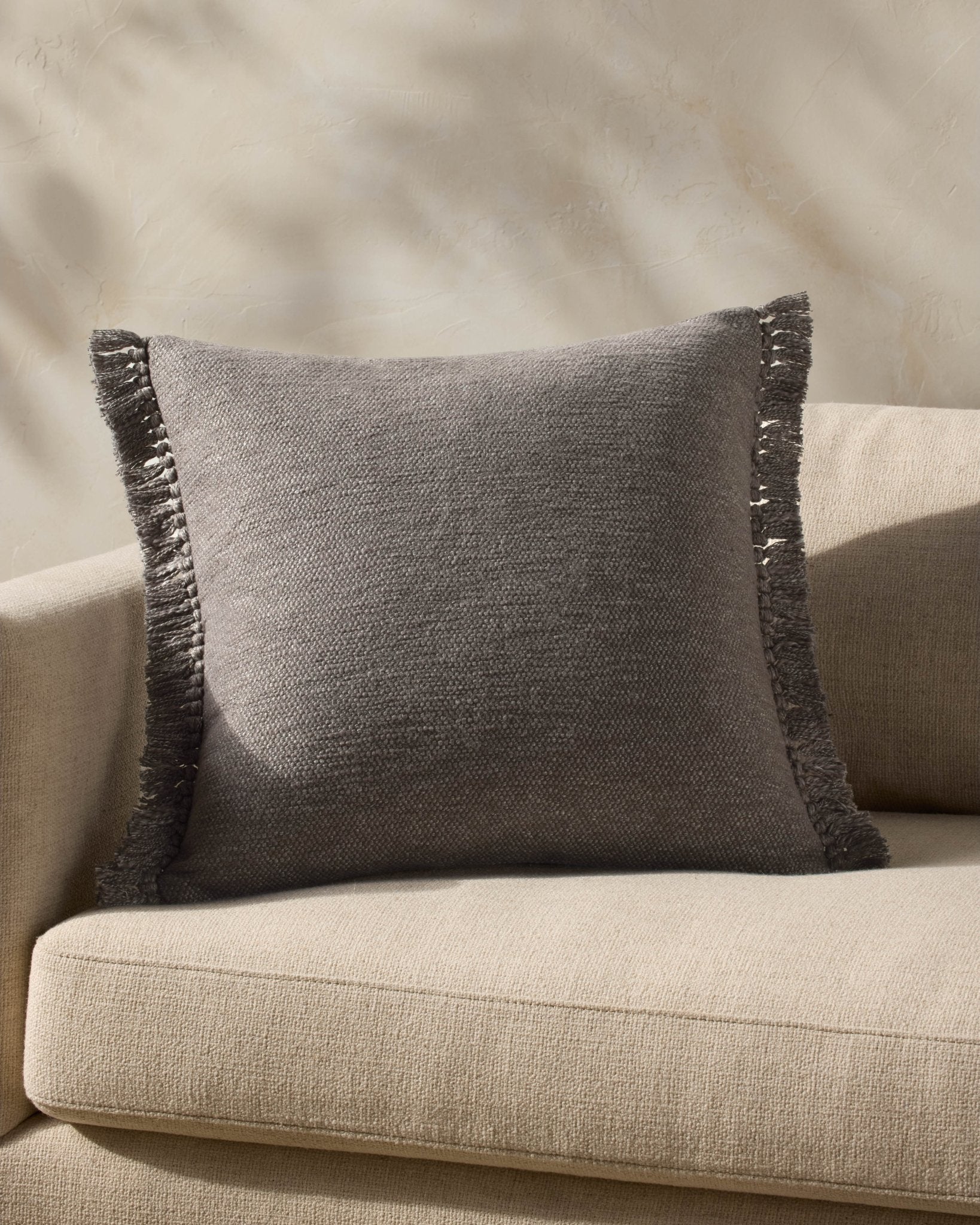 Magnolia Home by Joanna Gaines x Loloi Jett PMH0063 Grey 22'' x 22'' Cover Only Pillow