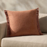 Magnolia Home by Joanna Gaines x Loloi Jett PMH0063 Rust 22'' x 22'' Cover Only Pillow White Cliff Studio Solid Pillows