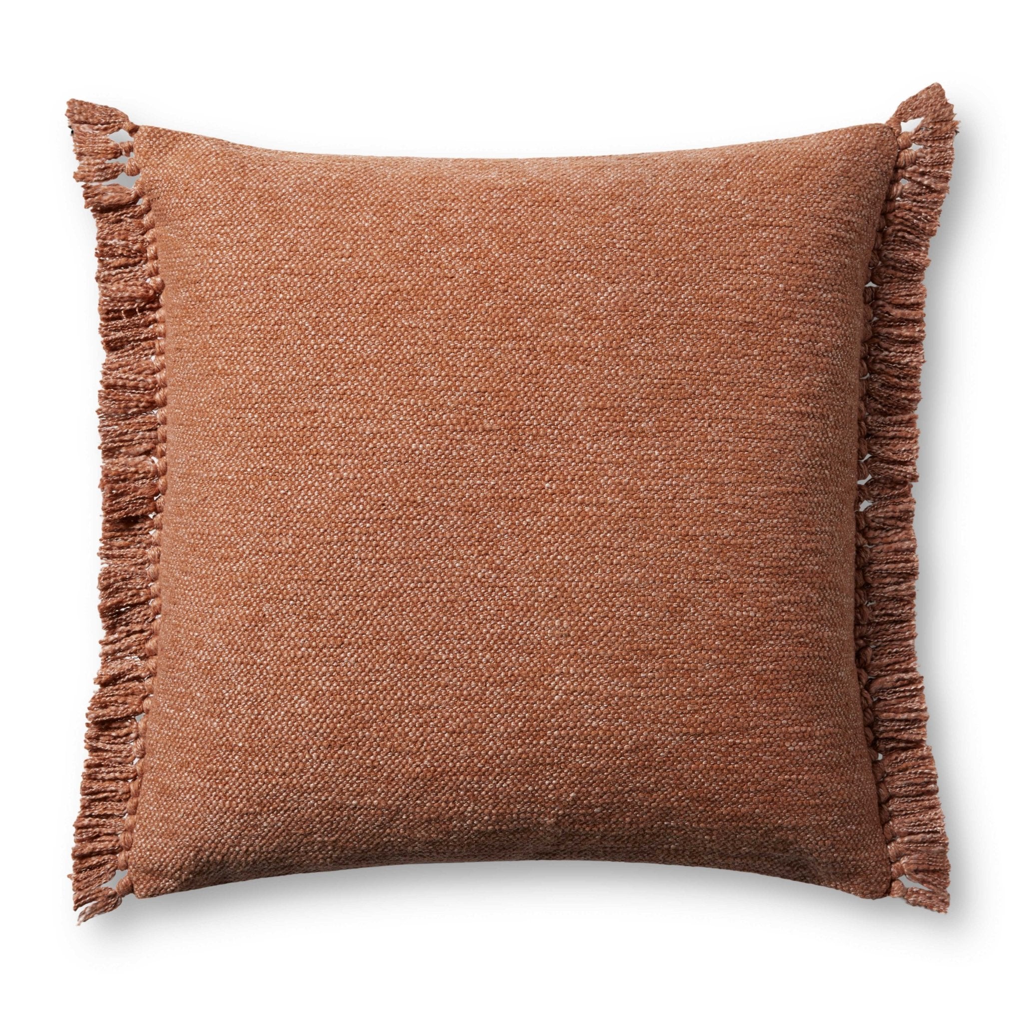 Magnolia Home by Joanna Gaines x Loloi Jett PMH0063 Rust 22'' x 22'' Cover Only Pillow White Cliff Studio Solid Pillows