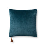 Magnolia Home by Joanna Gaines x Loloi P1153 Navy / Coffee 18" x 18" Cover Only Pillow