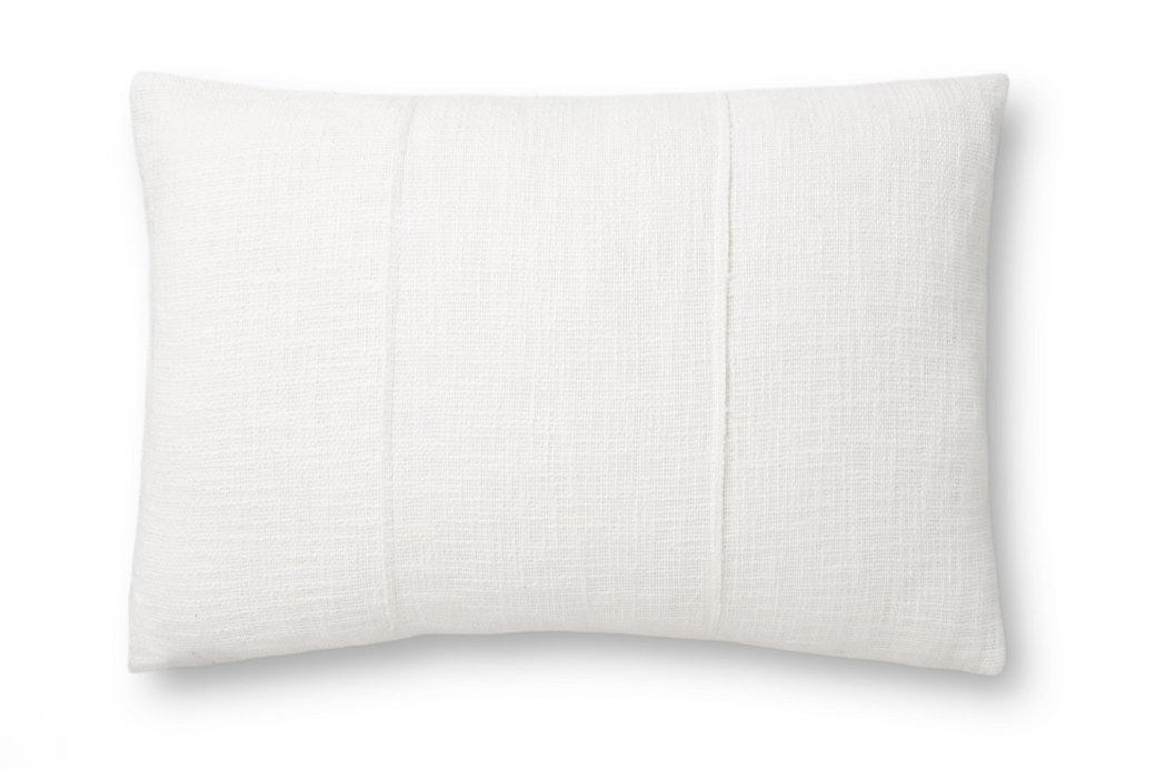Magnolia Home by Joanna Gaines x Loloi PMH0013 White 16" x 26" Cover Only Pillow