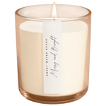 Merry and Bright Soy Candle - Tinted Glass Jar - 12 oz White Cliff Studio Candles and Candle Accessories