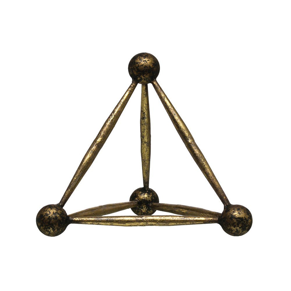 Metal Obelisk Sculpture Decor, Antique Brass White Cliff Studio Decorative Objects