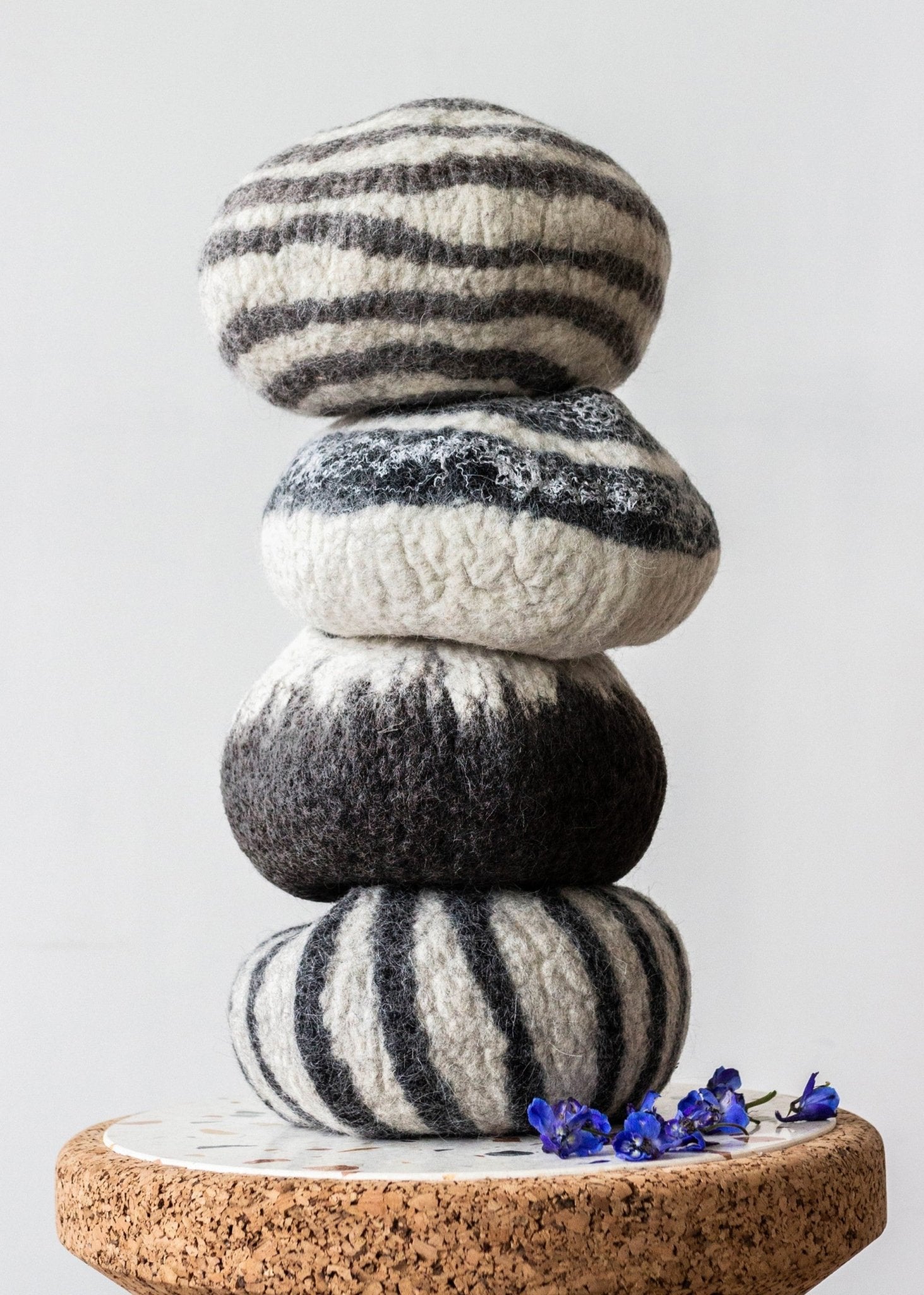 Midnight Ombre Hand - Felted Wool Decorative Ukhamba Bowl