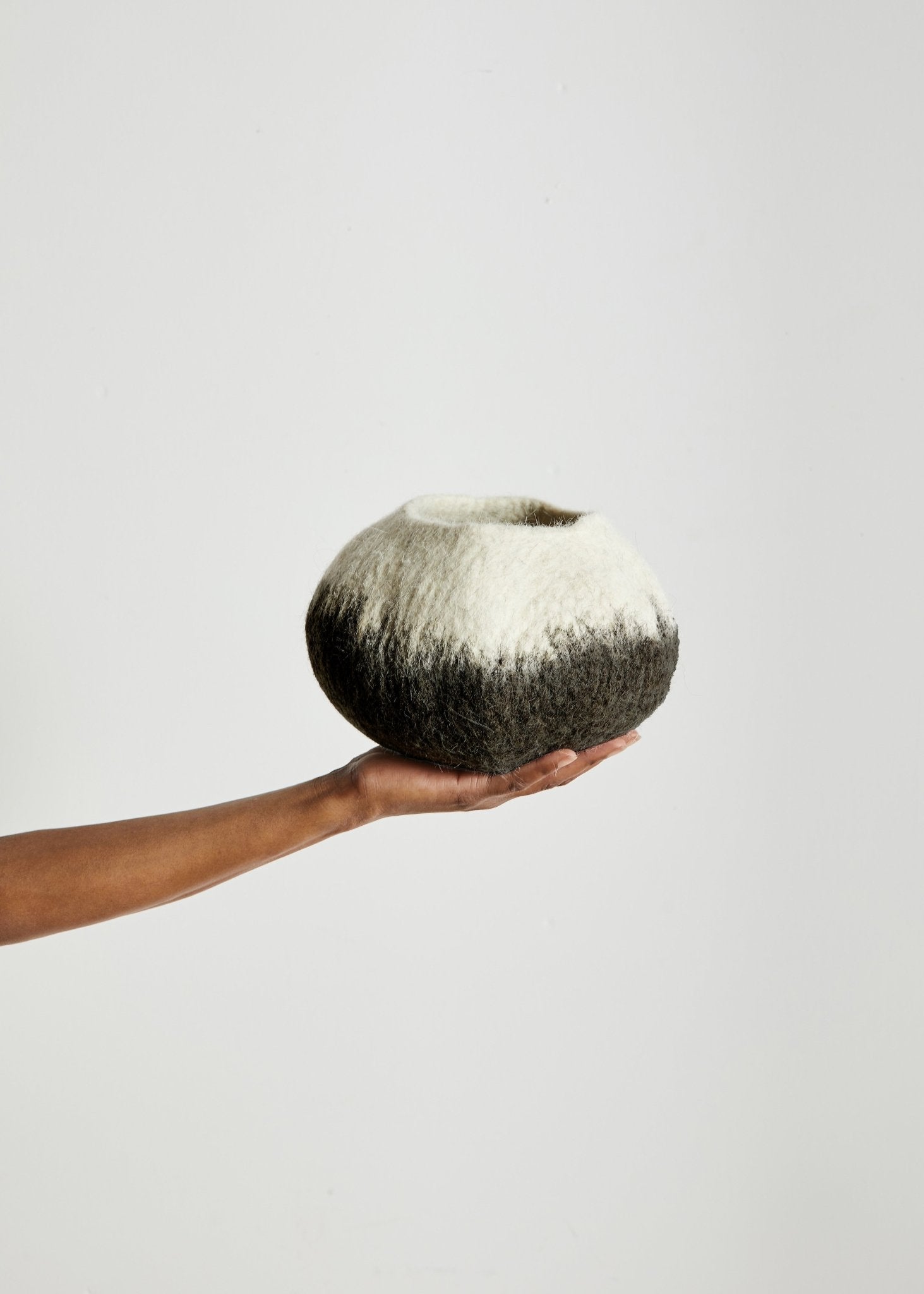 Midnight Ombre Hand - Felted Wool Decorative Ukhamba Bowl