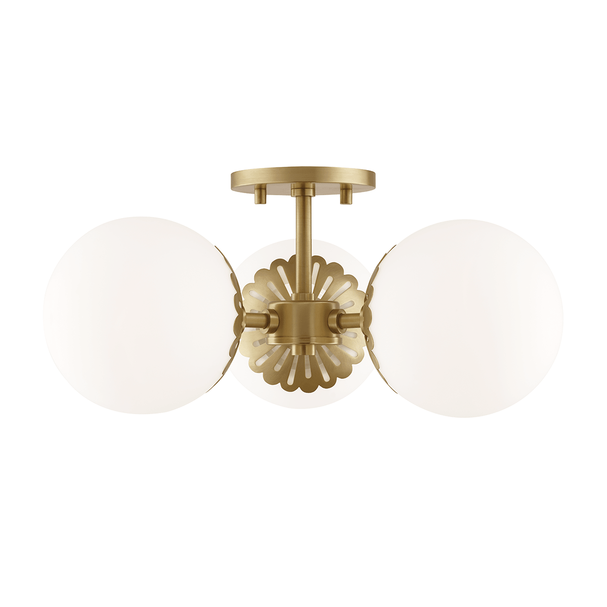 Mitzi Paige Semi Flush in Aged Brass – White Cliff Studio