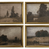 Muted Landscapes Framed Prints, Set of 4 White Cliff Studio Landscape Art