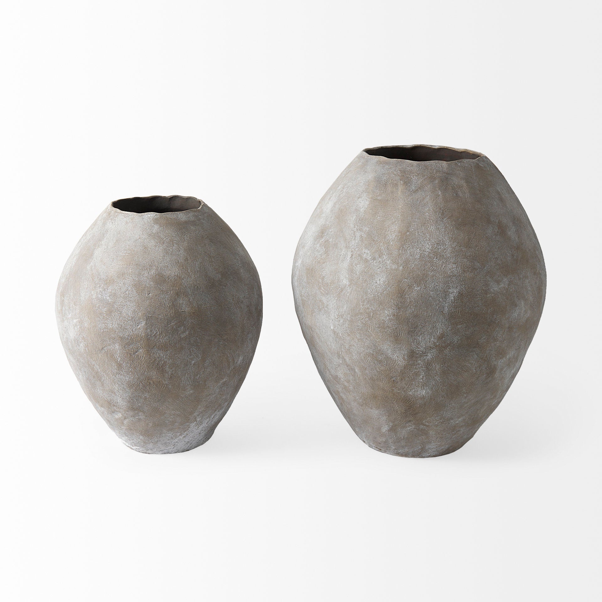 Oasis Small Tan Ceramic Oval Vase