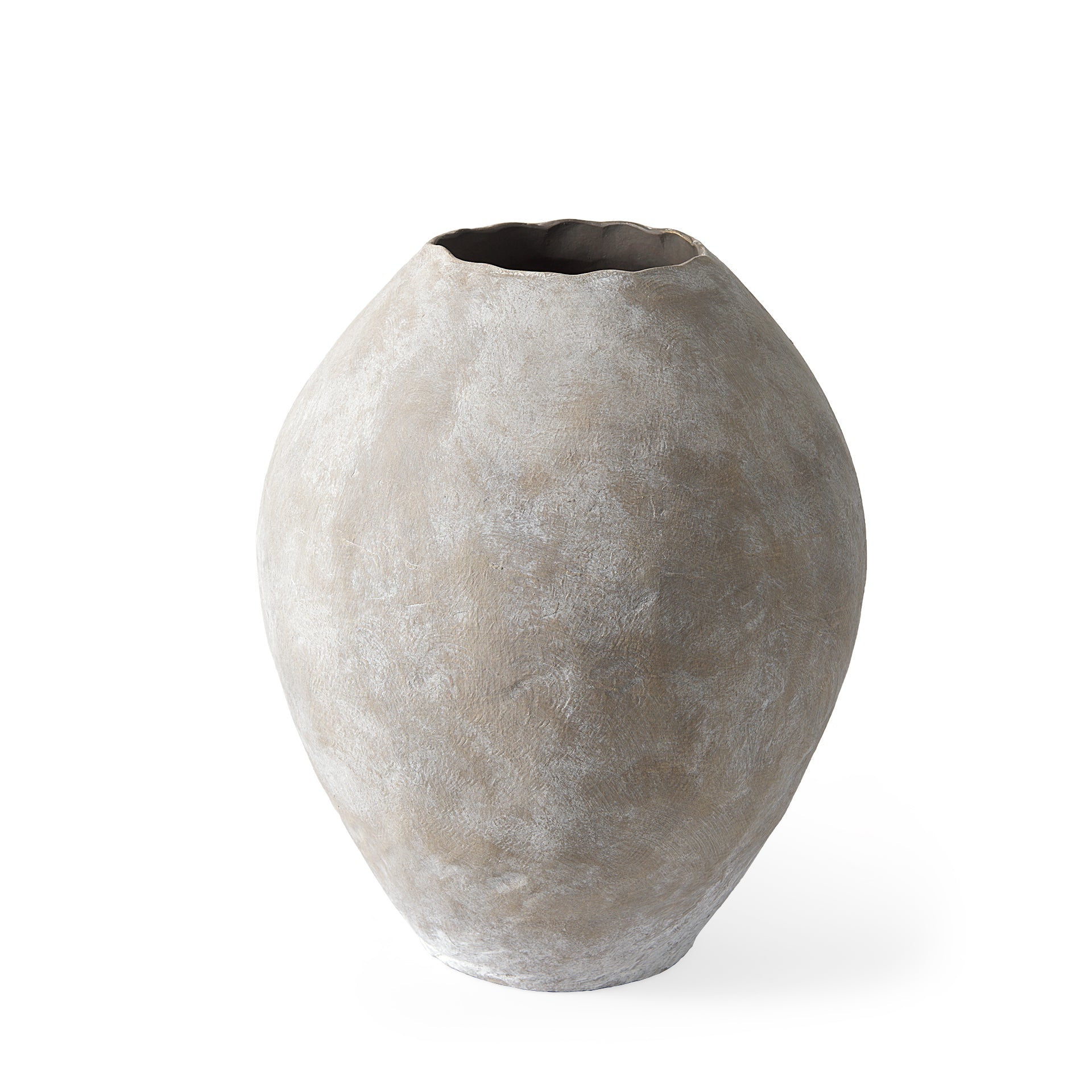 Oasis Small Tan Ceramic Oval Vase