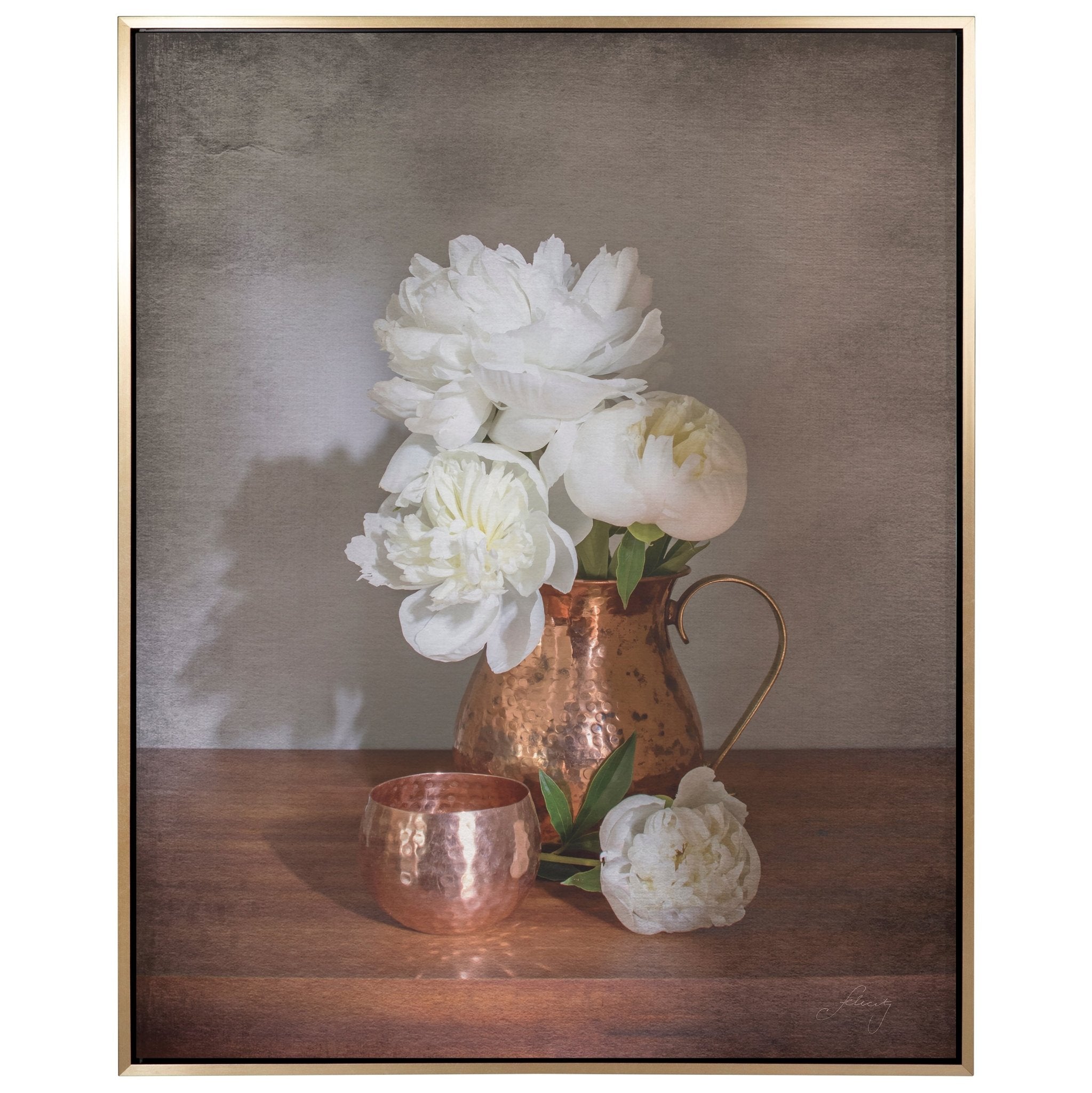 Peonies in Copper Artwork White Cliff Studio Still Life