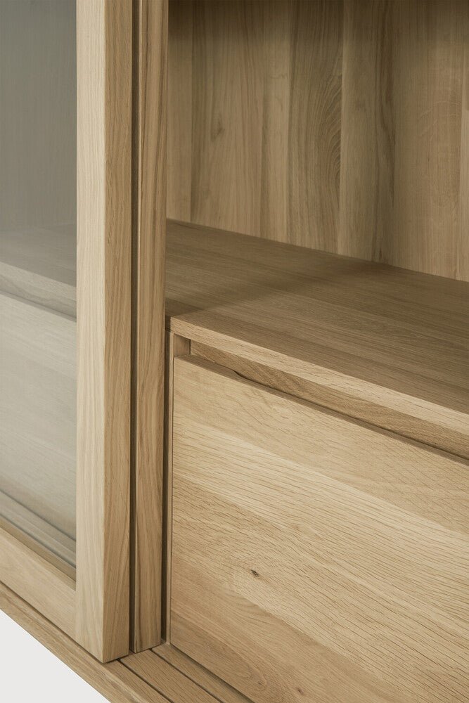 Wave Solid Wood Curio Display Cabinet