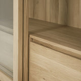 Wave Solid Wood Curio Display Cabinet