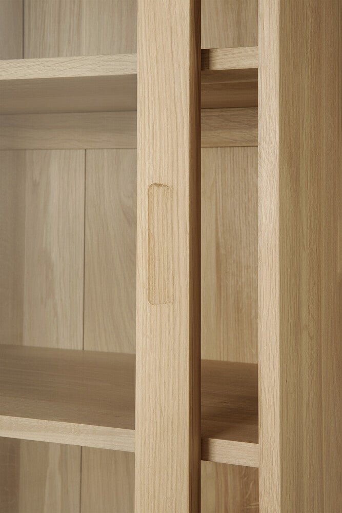 Wave Solid Wood Curio Display Cabinet