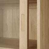 Wave Solid Wood Curio Display Cabinet