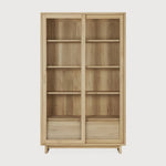 Wave Solid Wood Curio Display Cabinet White Cliff Studio Bookcases and Cabinets