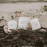 Salt and Sea Soy Candle - White Jar - 11 oz White Cliff Studio Candles and Candle Accessories