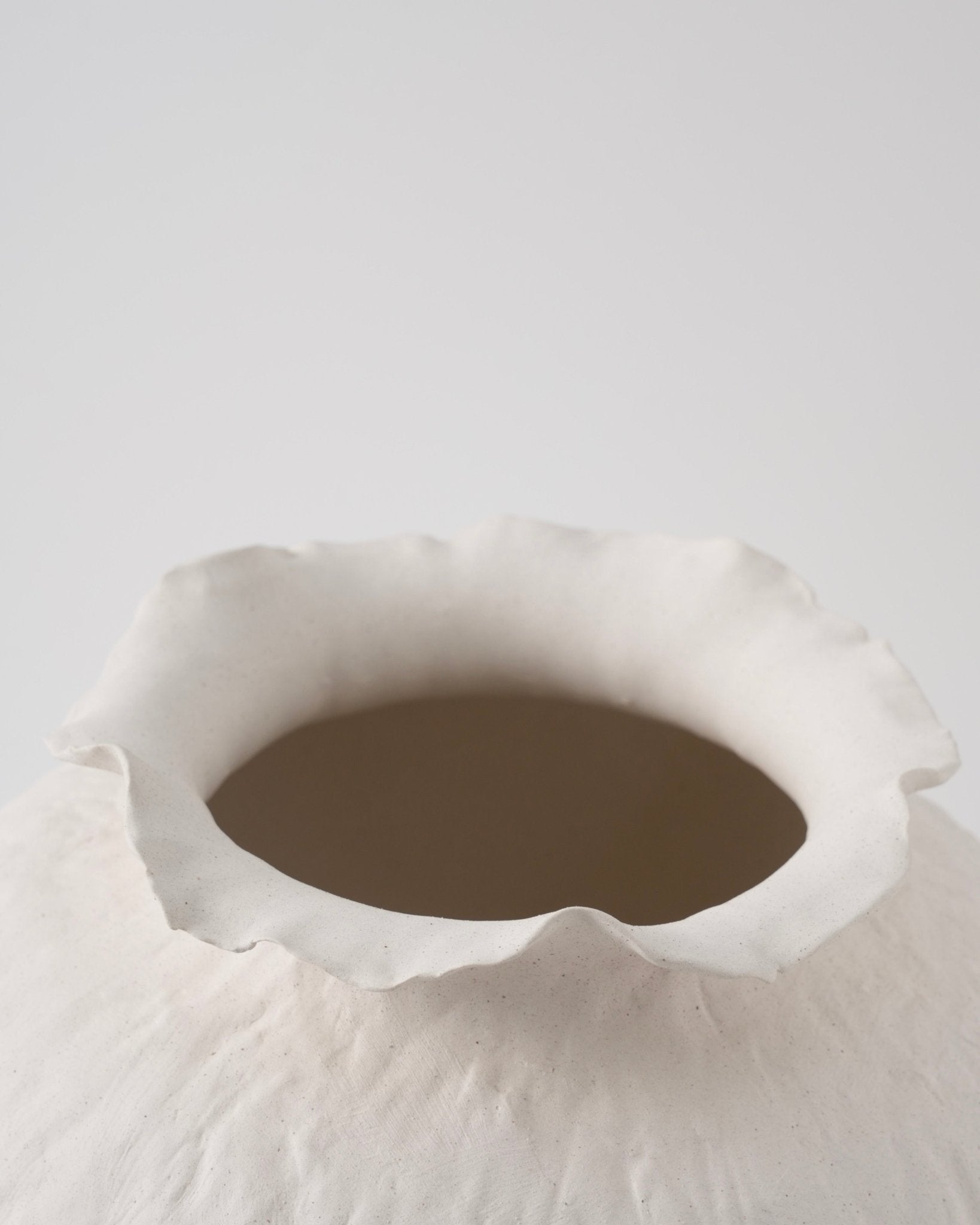 Sasha Textured Ceramic Vase - Ivory Cream 14.8" Home Decor