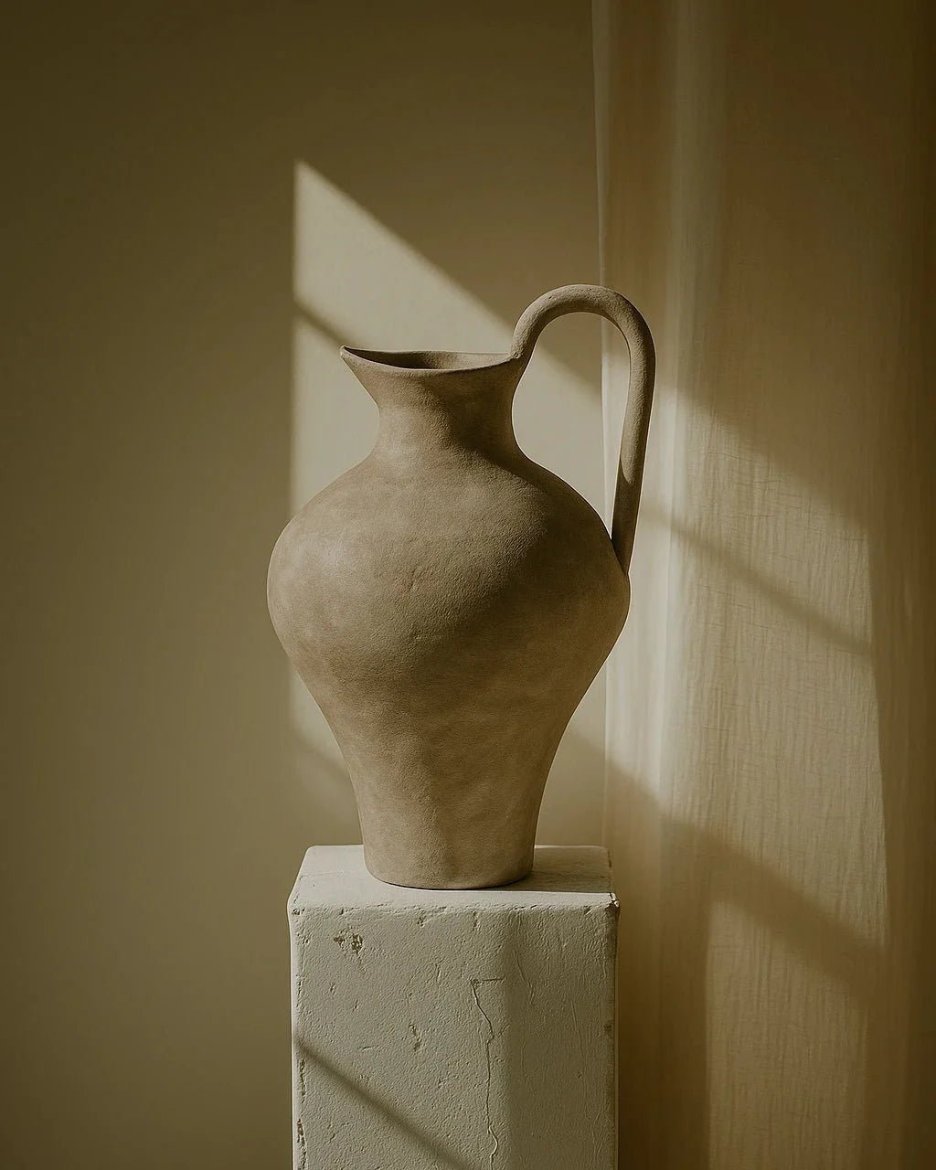 Scarlette White Ceramic Vase - 17" Tall Rustic Modern Decor