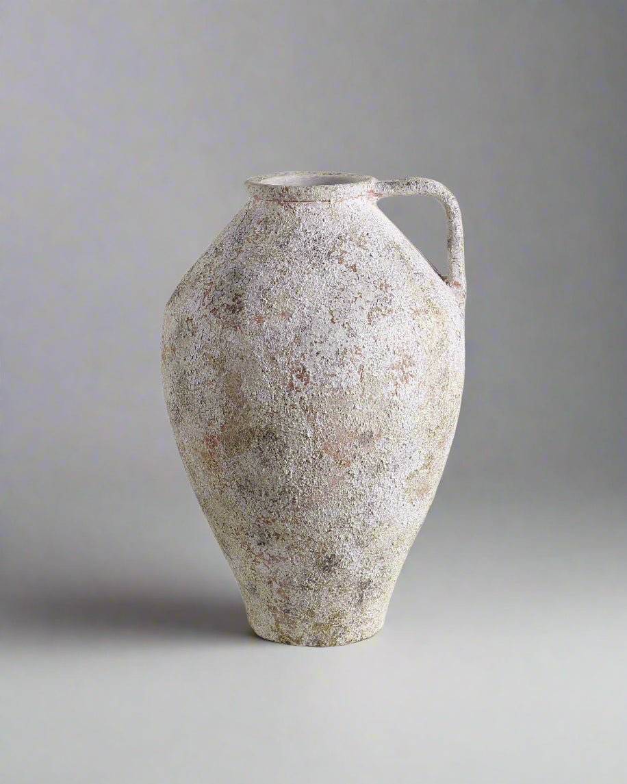 Siena Handmade Concrete Vase - Cream Minimalist 10" x 14"